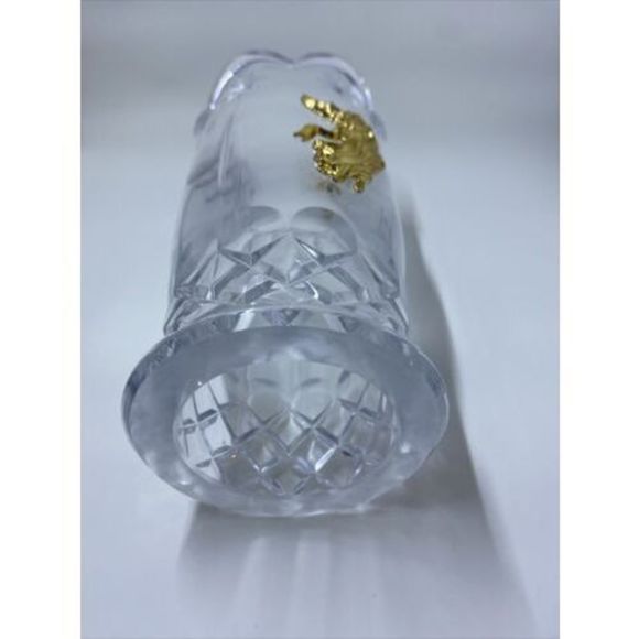 Bohemian 24% Lead Crystal Candle Chimney Globe With Golden Angel Czech Republic - Picture 6 of 7